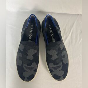 Rothy's Navy and Gray Camo Slip-On Loafers, Size 6.5